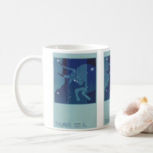 Taza De Café Constelación de toros Taurus Astrología zodiaca vi (Con donut)