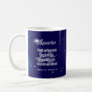 Taza De Café Constelación del acuario del Rótulo del zodiaco