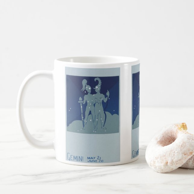 Taza De Café Constelación gemela de Géminis Astrología zodiacal (Con donut)