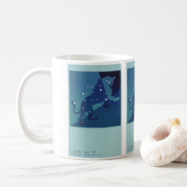 Taza De Café Constelación León Vintage Astrología Zodiaca (Con donut)