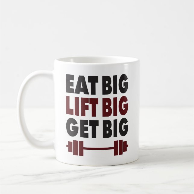 Taza De Café Construcción de cuerpos - Comer grande, levantar g (Izquierda)