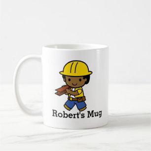 Taza De Café Constructor Personalizado Niño en Sombrero Duro Am