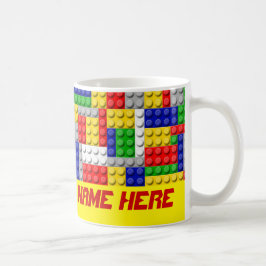 Taza De Café Construir Blocks Color primario del niño personali