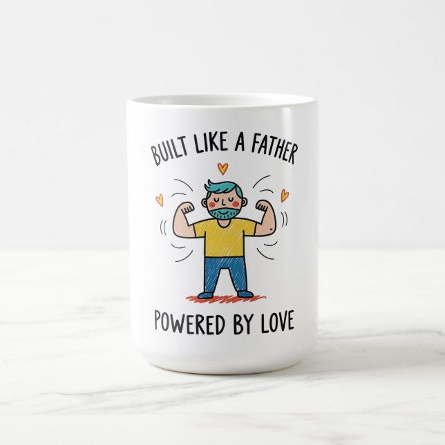 Taza De Café Construir como un padre, impulsado por el Día del  (Centro)