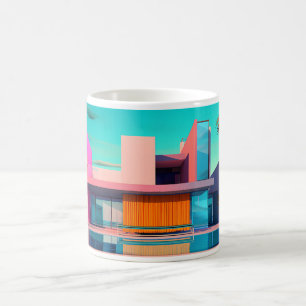 Taza De Café Construir En Estilo De Arte Pop