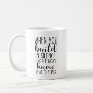Taza De Café Construir En Silencio, Gimnasio, Hustle, Éxito, In