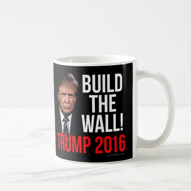 Taza De Café Construya la pared Donald Trump 2016 (Derecha)