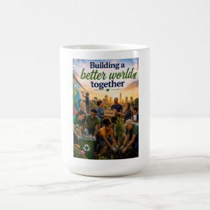 Taza De Café Construyendo un mundo mejor juntos