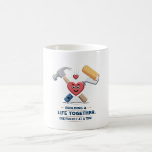 Taza De Café Construyendo una vida juntos   Hogar de pareja lin