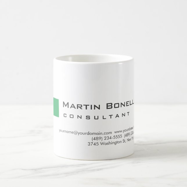 Taza De Café Consultor simple verde blanco moderno (Centro)