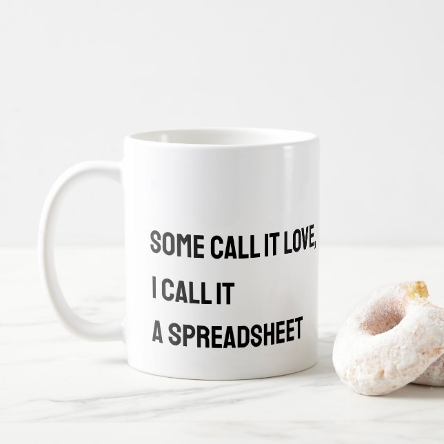 Taza De Café Contable Spreadsheet Funny Mug (Con donut)