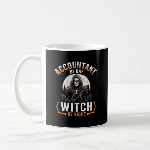 Taza De Café Contador de Halloween de Día Bruja de Noche Diseño
