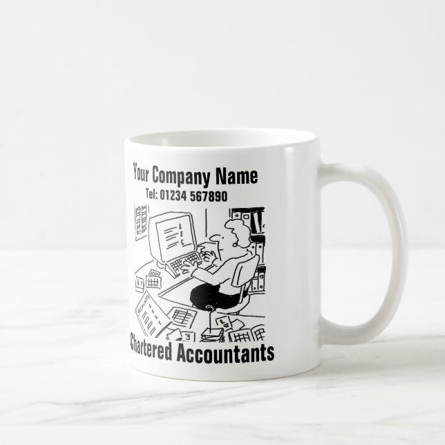 Taza De Café Contador que trabaja en la oficina Personalizado (Derecha)