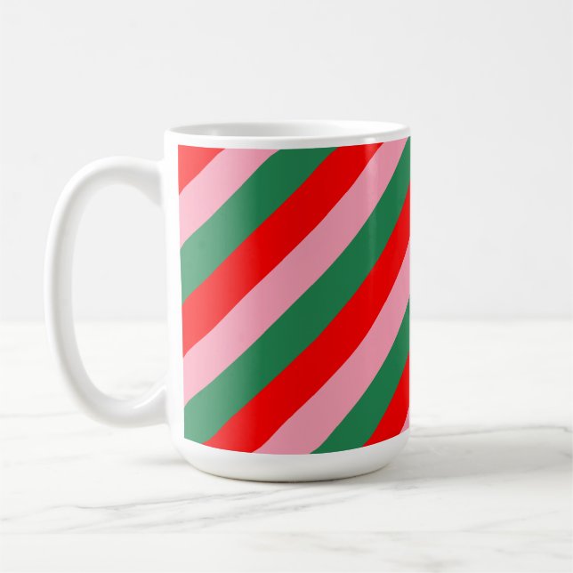 Taza De Café Contemporary Christmas Candy Stripes  (Izquierda)