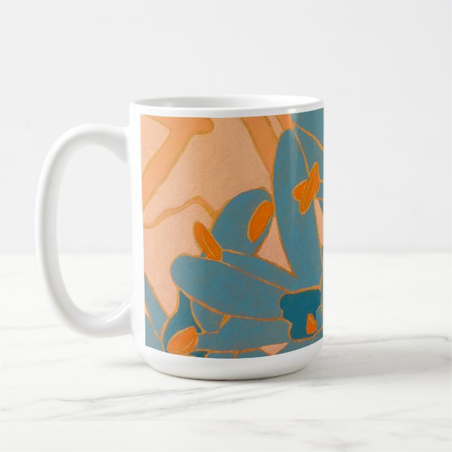 Taza De Café Contemporary Leaf Design in Peach Label (Izquierda)