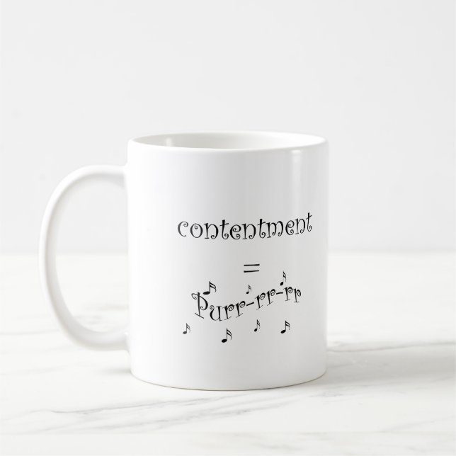 Taza De Café contenido es igual a purr con notas musicales (Izquierda)