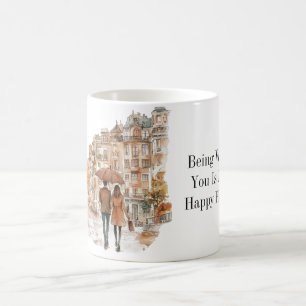 Taza De Café Contigo Está Mi Lugar Feliz