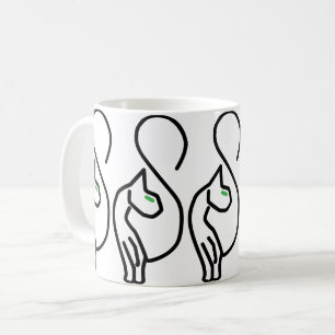 Taza De Café Contorno de gatos gitanos y elegantes