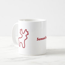 Contorno Reno Rojo Nombre Personalizado