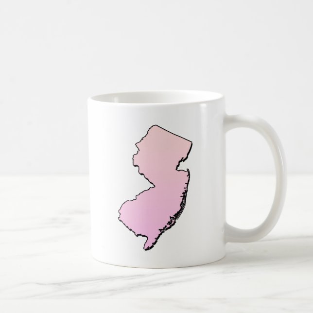 Taza De Café Contorno rosa de Nueva Jersey (Derecha)
