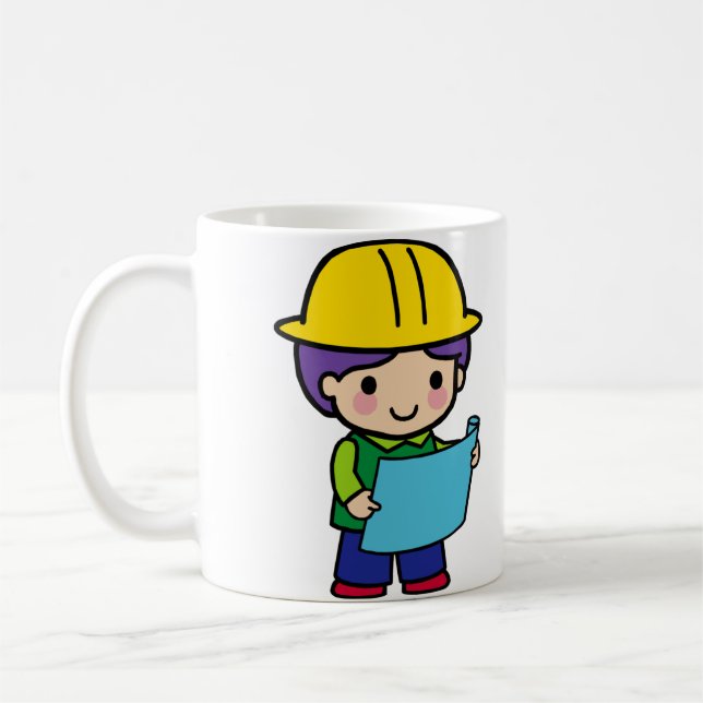 Taza De Café Contratista de arquitectos con sombrero duro amari (Izquierda)