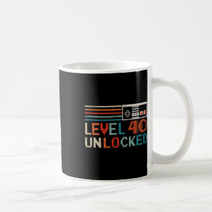 Taza De Café Control de videojuegos de nivel 40 Birthday Boy si