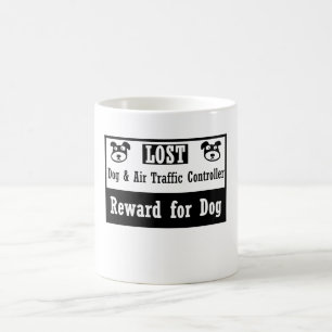 Taza De Café Controlador aéreo perdido del perro