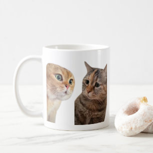 Taza De Café Conversando con gatos Meme Mug Doble cara