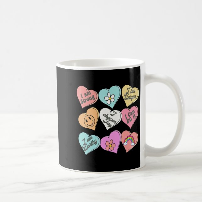 Taza De Café Conversation Hearts Groovy Valentines Day Cute Tea (Derecha)