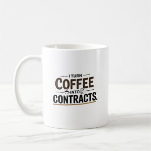 Taza De Café Convierto café en agente inmobiliario de contratos