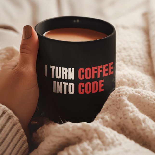 Taza De Café Convierto El Café En Código, Codificadora Femenina (Subido por el creador)