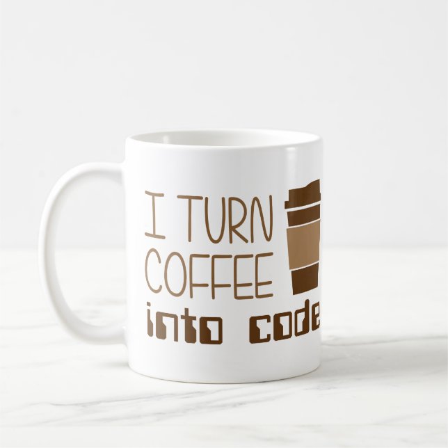 Taza De Café Convierto el café en código de programación (Izquierda)