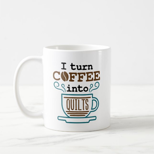 Taza De Café Convierto El Café En Cuchillos Que Cuelgan El Quil (Izquierda)