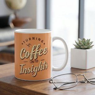 Taza De Café Convirtiendo Café En Humor De Datos Perspicaces