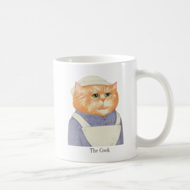 Taza De Café COOK CAT White Mug + Texto (Derecha)