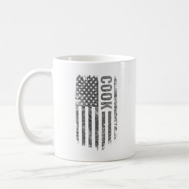 Taza De Café Cook USA Flag Distressed design (Izquierda)