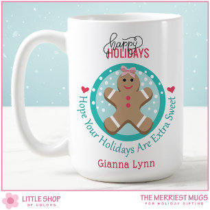 Taza De Café Cookie de Navidades Chicas Gingerbread personaliza