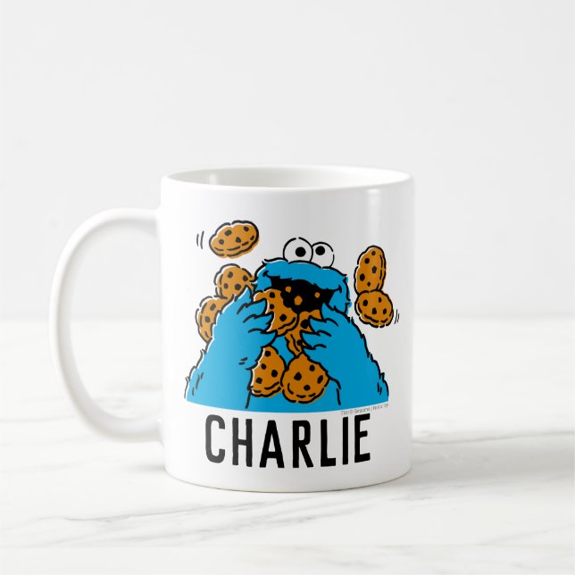 Taza De Café Cookie Monster Eating All the Cookies (Izquierda)