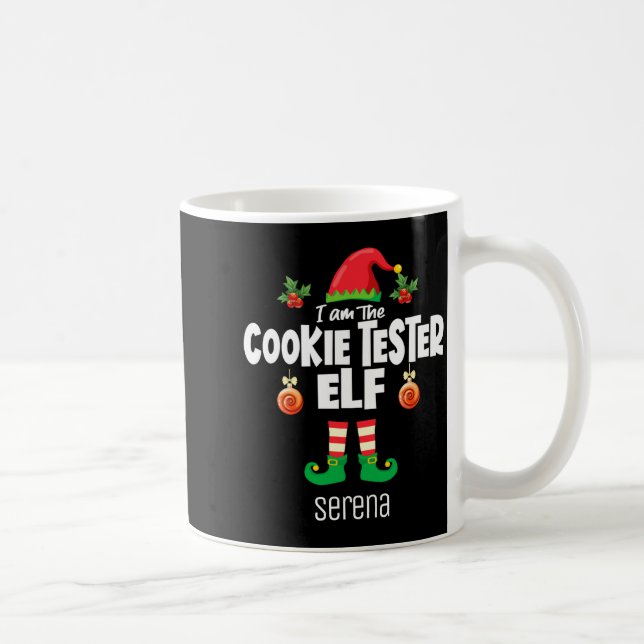 Taza De Café Cookie Tester Elf Family Matching Christmas Name  (Derecha)