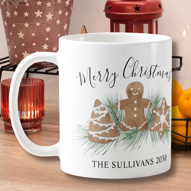 Taza De Café Cookies de Navidades de acuarela personalizada (Subido por el creador)