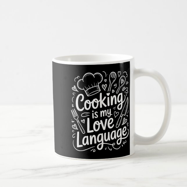 Taza De Café Cooking Is My Love Language, Culinary Chef And Kit (Derecha)