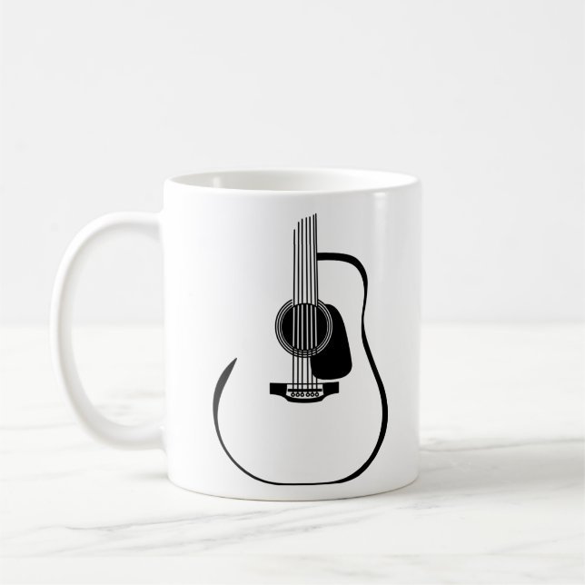 Taza De Café Cool Acoustic Guitar Guitarist Music Rock Guitar (Izquierda)