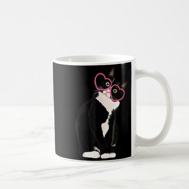 Taza De Café Cool Black Cat Kitten Red Heart Gles Happy Valenti (Derecha)
