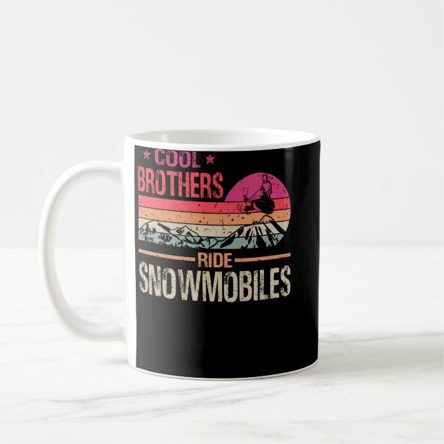 Taza De Café Cool Brothers Ride Snowmobiles - Snowmobile Dad Gr (Izquierda)