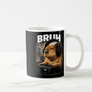 Taza De Café Cool bruh capybara jugador gráfico divertido video