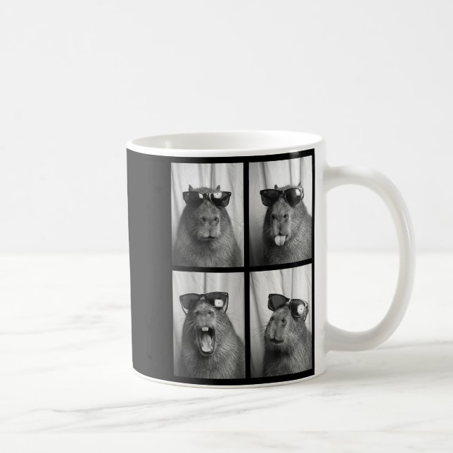 Taza De Café Cool Capybara With Sungles Photobooth Funny Rodent (Derecha)