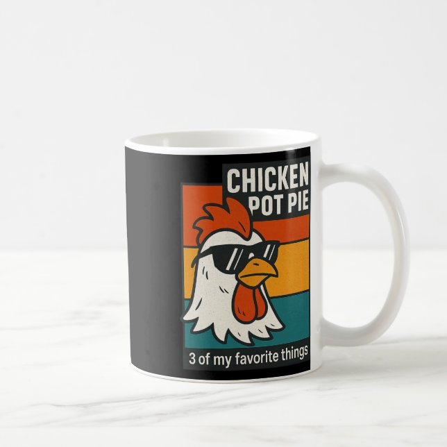 Taza De Café Cool Chicken Pot Pie Funny Retro Humor  (Derecha)