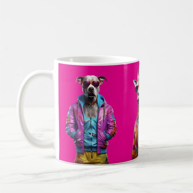 Taza De Café Cool Crew – Colour-Pop Animal Squad Hot Pink (Izquierda)