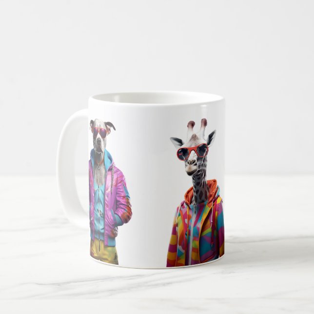 Taza De Café Cool Crew” – Colour-Pop Animal Squad Mug (Anverso izquierdo)
