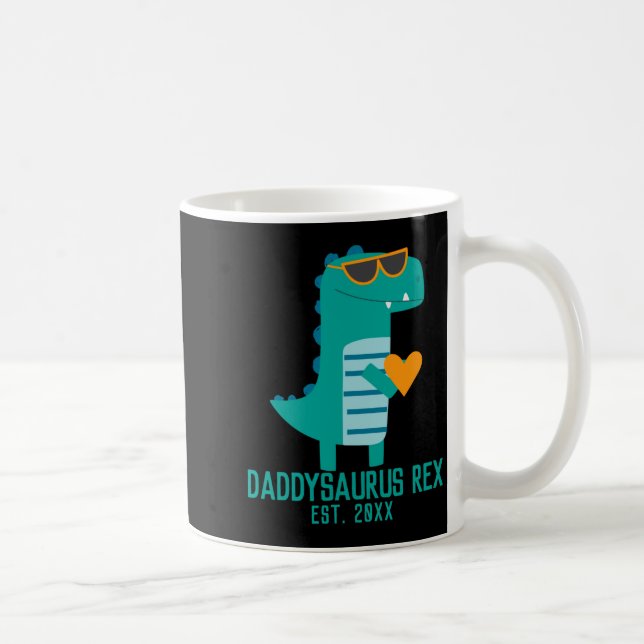 Taza De Café Cool Dino Daddysaurus Rex New Dad Fathers Day  (Derecha)